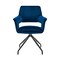 Armen Living Hadley Dining Room Accent Chair in Blue Velvet with Black Finish LCHDCHBLU - alternate 6